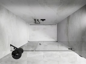 Mexen Lunar-B, Otočné pravé sprchové dvere 115 cm, 8mm číre sklo, grafitový profil, 832S-115-050-95-00-P