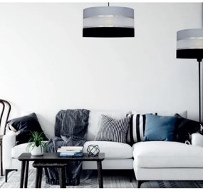 Luster na tyči HELEN 3xE27/15W/230V čierna/šedá/lesklý chróm
