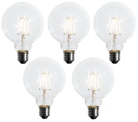 Sada 5 stmievateľných LED žiaroviek E27 G95 5W 450 lm 2700K