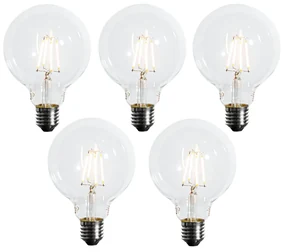 Sada 5 stmievateľných LED žiaroviek E27 G95 5W 450 lm 2700K