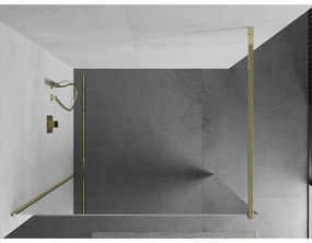 Mexen Kioto sprchová zástena 110x200 cm 8 mm, zlatý profil, sklo efekt zrkadla, 800-110-101-50-50