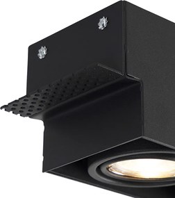 Moderné inteligentné zapustené bodové svietidlo čierne bezrámové vrátane 3 GU10 Wifi - Oneon 3