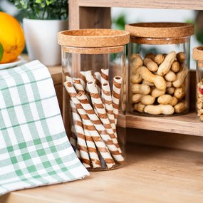 4Home Sklenená dóza na potraviny s vekom Cork, 1000 ml, 1000 ml