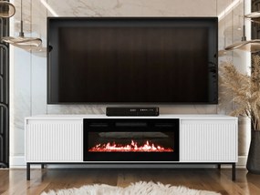 TV skrinka s krbom Samker 2K EF, Farby: biela