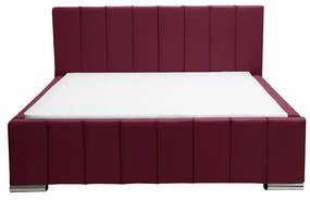 Čalúnená posteľ Sweet s matracom, roštom a úložným priestorom - Bordó - šírka 120cm