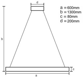 LED Stmievateľný luster na lanku LED/80W/230V 3000-6500K + diaľkové ovládanie