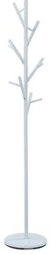 Věšák stojanový, kovová konstrukce, bílý matný lak, výška 170 cm, nosnost 10 kg