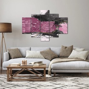 Obraz - Ružovo-čierna abstrakcia (150x105 cm)
