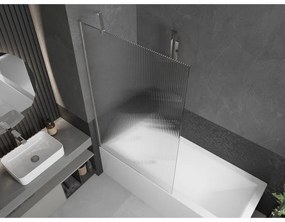 Mexen Next, 1-krídlová vaňová zástena 100 x 150 cm, 6mm sklo Ribs, oceľová, 895-100-000-00-09-97