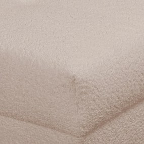 Béžový taburet z textílie buklé Ariella – Ropez