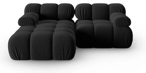 Čierna zamatová rohová pohovka (ľavý roh) Bellis – Micadoni Home