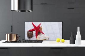 Sklenený obklad Do kuchyne Hviezdice mušle umenie 140x70 cm