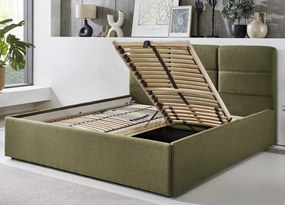 Posteľ Domango 180x200 cm, olivovo zelená látka