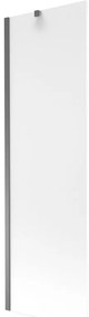 Mexen Next, 1-krídlová vaňová zástena 60 x 150 cm, 6mm sklo námraza, grafitová, 895-060-000-00-30-95