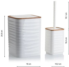 Kúpeľňový set WAVE 5 ks biela/hnedá