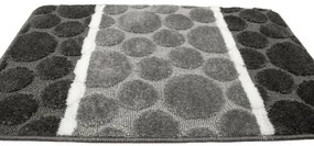 Sada kúpeľňových koberčekov SIENA sivá, bodky / pruhy