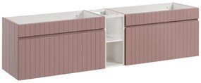 Závesná skrinka pod umývadlo Iconic 180 cm ružová/biela