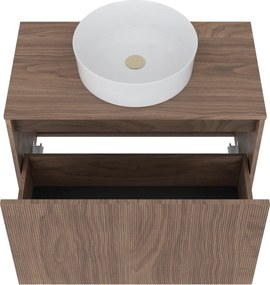 Závěsná skříňka pod umyvadlo Pezzo 80 cm s deskou ořech
