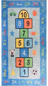 Modrý prateľný detský hrací koberec 80x120 cm Hopscotch Blue – Vitaus
