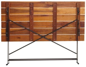 Záhradná súprava 4 skladacích stoličiek a stola HWC-J40, drevo / kov - hnedá