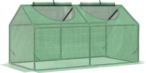 Outsunny Polyetylénový skleník s oknom PE Zelený skleník pre paradajky Studený rám 120 x 60 x 60 cm Zelený | Aosom