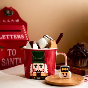 Hrnček FEDO bordový, s bambusovým vrchnákom 718700 340 ml