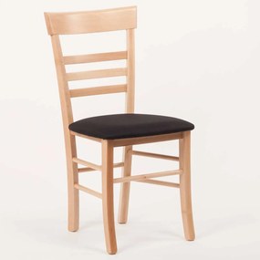 Stima Stolička SIENA s čalúneným sedákom Vyberte odtieň ->: Buk, Vyberte látku ->: LUX Čierna 23