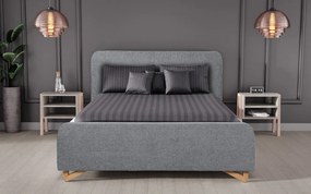 Posteľ Flamingo 180x200 cm, holubí šedá štruktúrovaná tkanina