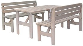 Záhradný masívny drevený stôl VIKING sivý - 150 cm