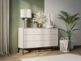 Komoda Mono II 154 cm so zásuvkami béžová/čierna