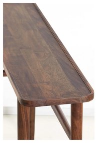 Hnedý konzolový stolík z masívu akácie 30x120 cm Qiano – Light &amp; Living