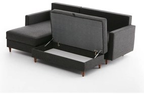 Antracitová rohová pohovka (ľavý roh) Eva – Balcab Home