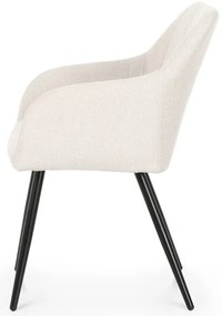 Sada dvoch jedálenských stoličiek LUXANO krémové / čierne nohy (2 ks)