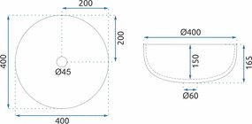 Rea Sue, sklenené umývadlo na dosku 400x400x165 mm, číra, REA-U4702