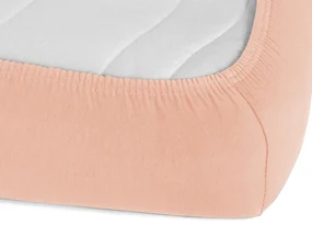 Jersey napínacie prestieradlo na vysoký matrac JR-005 Svetlo broskyňové 180 x 200 - výška 30 cm