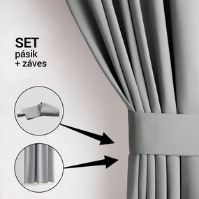 Zatemňovací záves blackout RESTILO strieborný 140 x 245 cm sada 2 ks
