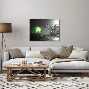 Obraz zelených abstraktných gulí (70x50 cm)