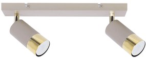 Bodové svietidlo Hugo, 2x béžové/zlaté kovové tienidlo, (možnosť polohovania)