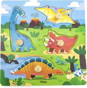 Puzzle s rúčkami Viga 44596 dinosaury