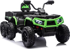 LEAN CARS Štvorkolka na batérie ATV 6 kolies s prívesom JC606 24V 4x4 zelená