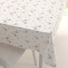 Biante Detský bavlnený obdĺžnikový obrus Sandra SA-585 Sivé husičky na bielom 120x140 cm