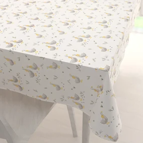 Biante Detský bavlnený obdĺžnikový obrus Sandra SA-585 Sivé husičky na bielom 140x160 cm