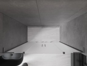 Mexen Velar L Duo, posuvné sprchové dvere do otvoru 200 cm, 8mm sklo námraza, grafit brúsený, 871-200-003-32-66