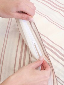 Predĺžené bavlnené obliečky Natural - Prúžky červené