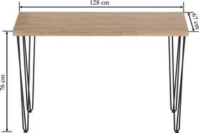 Vintino Jedálenský stôl RAVEN 128 × 67 cm – dub zlatý craft / čierny