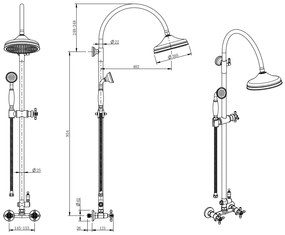 F-Design Lacrima, nástenná sprchová sada s dažďovou sprchou, chróm lesklý, FD1-LRA-7SET1-11