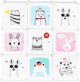 Detská modulárna policová skriňa s 9 policami