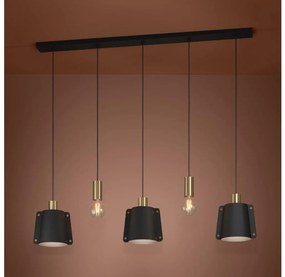 Eglo 390115 - Luster na lanku MAJAGUA 5xE27/40W/230V čierna/zlatá