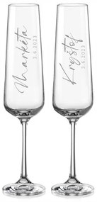 Svadobné poháre na sekt Calligraphy style, 2 ks