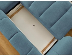 Modrá rozkladacia/s úložným priestorom rohová pohovka (pravý roh/s leňoškou) Fuji – Bobochic Paris